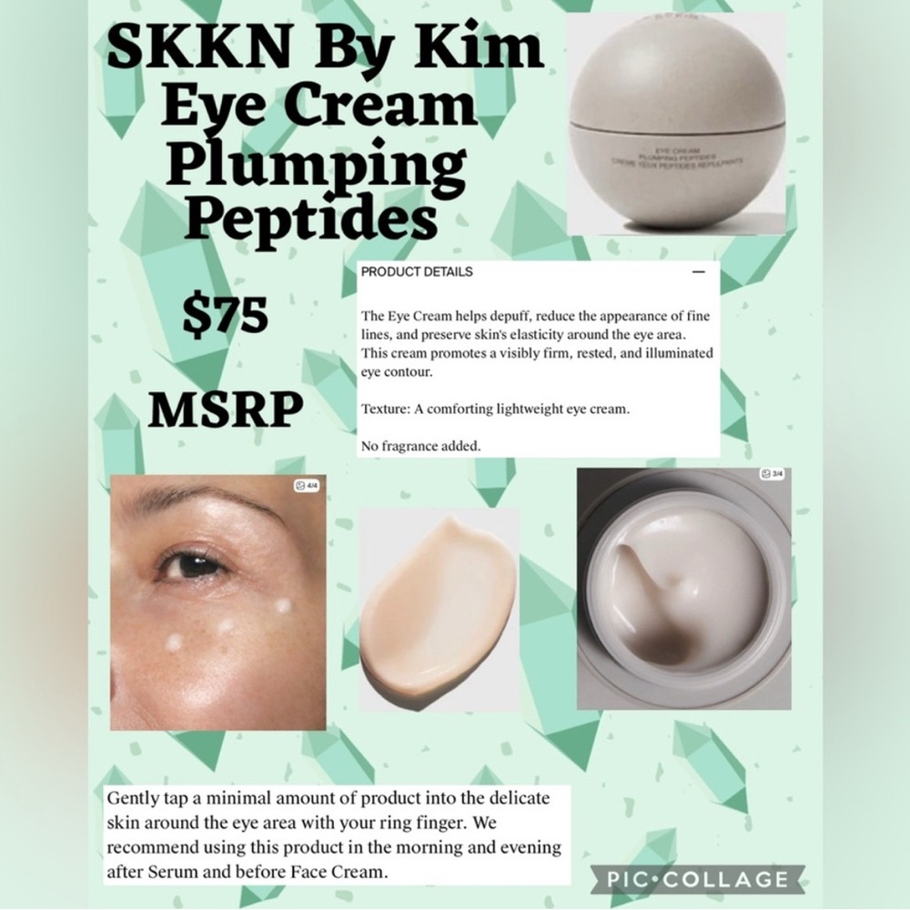 SKKN BY KIM EYE CREAM PLUMPING
PEPTIDES NWOB SEALED INSIDE-Sold Out